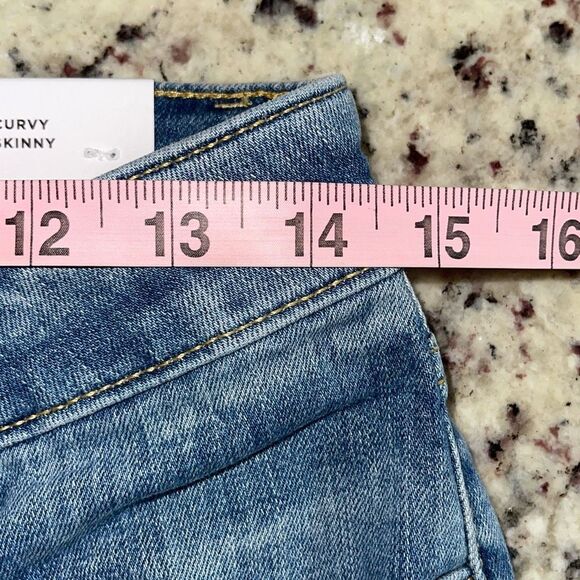 Ann Taylor LOFT Womens Frayed Hem Curvy Cropped Skinny Jeans Blue Size 6/28 NWT - Picture 7 of 9
